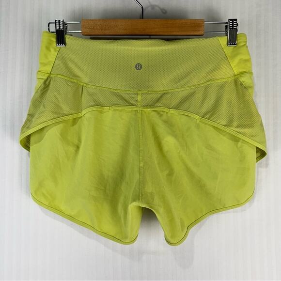 Lululemon Run Off Route High Rise Short 4” Lemon Vibe Women's Size 8 Mesh Swift - Picture 4 of 7